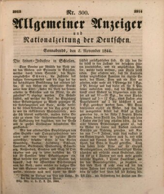 Allgemeiner Anzeiger und Nationalzeitung der Deutschen (Allgemeiner Anzeiger der Deutschen) Samstag 2. November 1844