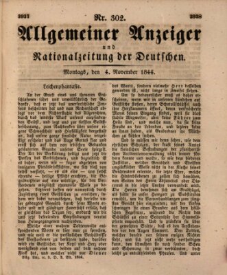 Allgemeiner Anzeiger und Nationalzeitung der Deutschen (Allgemeiner Anzeiger der Deutschen) Montag 4. November 1844