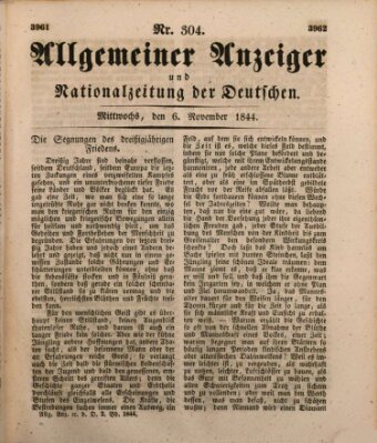 Allgemeiner Anzeiger und Nationalzeitung der Deutschen (Allgemeiner Anzeiger der Deutschen) Mittwoch 6. November 1844