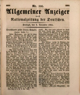 Allgemeiner Anzeiger und Nationalzeitung der Deutschen (Allgemeiner Anzeiger der Deutschen) Freitag 8. November 1844