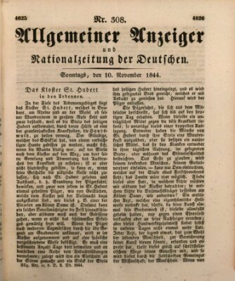Allgemeiner Anzeiger und Nationalzeitung der Deutschen (Allgemeiner Anzeiger der Deutschen) Sonntag 10. November 1844