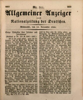 Allgemeiner Anzeiger und Nationalzeitung der Deutschen (Allgemeiner Anzeiger der Deutschen) Mittwoch 13. November 1844