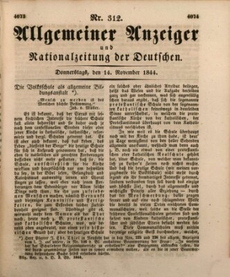 Allgemeiner Anzeiger und Nationalzeitung der Deutschen (Allgemeiner Anzeiger der Deutschen) Donnerstag 14. November 1844