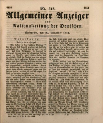 Allgemeiner Anzeiger und Nationalzeitung der Deutschen (Allgemeiner Anzeiger der Deutschen) Mittwoch 20. November 1844