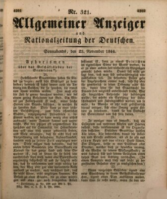 Allgemeiner Anzeiger und Nationalzeitung der Deutschen (Allgemeiner Anzeiger der Deutschen) Samstag 23. November 1844