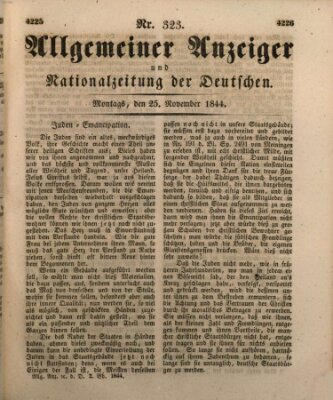 Allgemeiner Anzeiger und Nationalzeitung der Deutschen (Allgemeiner Anzeiger der Deutschen) Montag 25. November 1844
