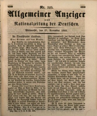 Allgemeiner Anzeiger und Nationalzeitung der Deutschen (Allgemeiner Anzeiger der Deutschen) Mittwoch 27. November 1844