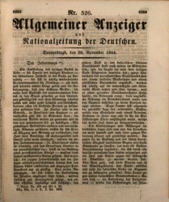 Allgemeiner Anzeiger und Nationalzeitung der Deutschen (Allgemeiner Anzeiger der Deutschen) Donnerstag 28. November 1844