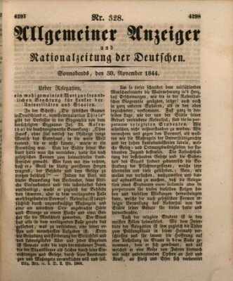 Allgemeiner Anzeiger und Nationalzeitung der Deutschen (Allgemeiner Anzeiger der Deutschen) Samstag 30. November 1844