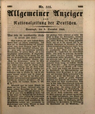 Allgemeiner Anzeiger und Nationalzeitung der Deutschen (Allgemeiner Anzeiger der Deutschen) Sonntag 8. Dezember 1844