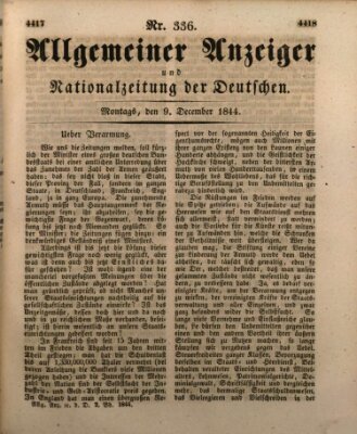 Allgemeiner Anzeiger und Nationalzeitung der Deutschen (Allgemeiner Anzeiger der Deutschen) Montag 9. Dezember 1844