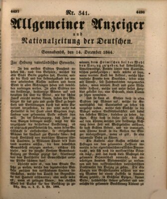 Allgemeiner Anzeiger und Nationalzeitung der Deutschen (Allgemeiner Anzeiger der Deutschen) Samstag 14. Dezember 1844