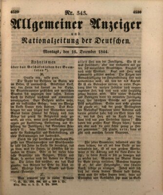 Allgemeiner Anzeiger und Nationalzeitung der Deutschen (Allgemeiner Anzeiger der Deutschen) Montag 16. Dezember 1844