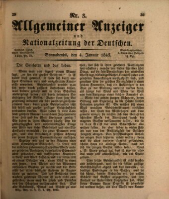 Allgemeiner Anzeiger und Nationalzeitung der Deutschen (Allgemeiner Anzeiger der Deutschen) Samstag 4. Januar 1845