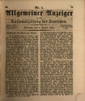 Allgemeiner Anzeiger und Nationalzeitung der Deutschen (Allgemeiner Anzeiger der Deutschen) Montag 6. Januar 1845