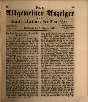 Allgemeiner Anzeiger und Nationalzeitung der Deutschen (Allgemeiner Anzeiger der Deutschen) Dienstag 7. Januar 1845