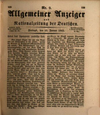 Allgemeiner Anzeiger und Nationalzeitung der Deutschen (Allgemeiner Anzeiger der Deutschen) Freitag 10. Januar 1845