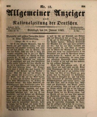 Allgemeiner Anzeiger und Nationalzeitung der Deutschen (Allgemeiner Anzeiger der Deutschen) Sonntag 19. Januar 1845