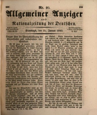 Allgemeiner Anzeiger und Nationalzeitung der Deutschen (Allgemeiner Anzeiger der Deutschen) Dienstag 21. Januar 1845