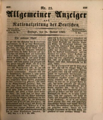 Allgemeiner Anzeiger und Nationalzeitung der Deutschen (Allgemeiner Anzeiger der Deutschen) Freitag 24. Januar 1845