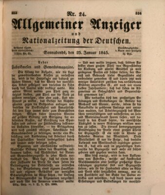 Allgemeiner Anzeiger und Nationalzeitung der Deutschen (Allgemeiner Anzeiger der Deutschen) Samstag 25. Januar 1845