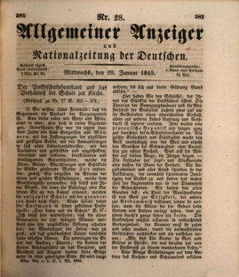 Allgemeiner Anzeiger und Nationalzeitung der Deutschen (Allgemeiner Anzeiger der Deutschen) Mittwoch 29. Januar 1845