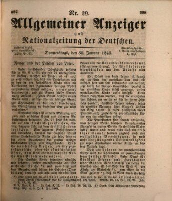 Allgemeiner Anzeiger und Nationalzeitung der Deutschen (Allgemeiner Anzeiger der Deutschen) Donnerstag 30. Januar 1845