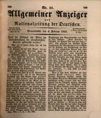 Allgemeiner Anzeiger und Nationalzeitung der Deutschen (Allgemeiner Anzeiger der Deutschen) Samstag 8. Februar 1845