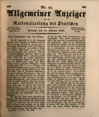 Allgemeiner Anzeiger und Nationalzeitung der Deutschen (Allgemeiner Anzeiger der Deutschen) Freitag 14. Februar 1845