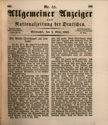 Allgemeiner Anzeiger und Nationalzeitung der Deutschen (Allgemeiner Anzeiger der Deutschen) Mittwoch 5. März 1845