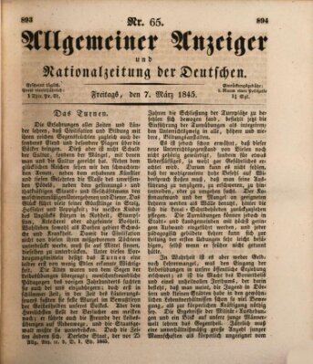 Allgemeiner Anzeiger und Nationalzeitung der Deutschen (Allgemeiner Anzeiger der Deutschen) Freitag 7. März 1845