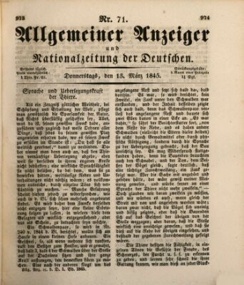 Allgemeiner Anzeiger und Nationalzeitung der Deutschen (Allgemeiner Anzeiger der Deutschen) Donnerstag 13. März 1845