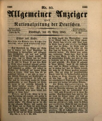 Allgemeiner Anzeiger und Nationalzeitung der Deutschen (Allgemeiner Anzeiger der Deutschen) Dienstag 25. März 1845