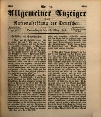 Allgemeiner Anzeiger und Nationalzeitung der Deutschen (Allgemeiner Anzeiger der Deutschen) Donnerstag 27. März 1845