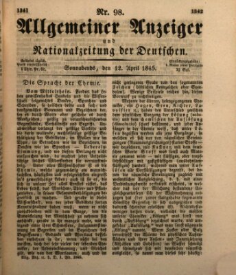 Allgemeiner Anzeiger und Nationalzeitung der Deutschen (Allgemeiner Anzeiger der Deutschen) Samstag 12. April 1845