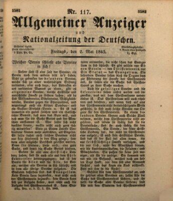 Allgemeiner Anzeiger und Nationalzeitung der Deutschen (Allgemeiner Anzeiger der Deutschen) Freitag 2. Mai 1845