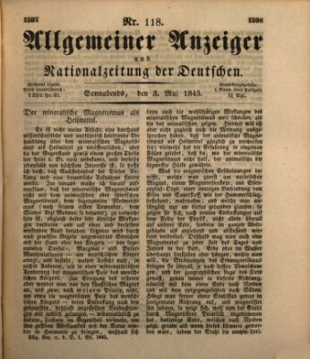 Allgemeiner Anzeiger und Nationalzeitung der Deutschen (Allgemeiner Anzeiger der Deutschen) Samstag 3. Mai 1845