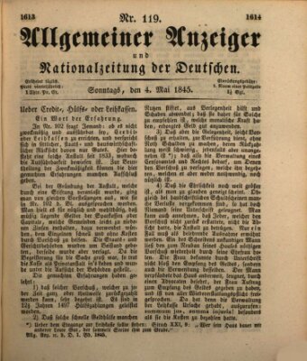 Allgemeiner Anzeiger und Nationalzeitung der Deutschen (Allgemeiner Anzeiger der Deutschen) Sonntag 4. Mai 1845