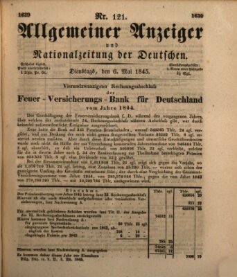 Allgemeiner Anzeiger und Nationalzeitung der Deutschen (Allgemeiner Anzeiger der Deutschen) Dienstag 6. Mai 1845