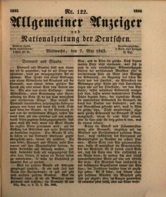 Allgemeiner Anzeiger und Nationalzeitung der Deutschen (Allgemeiner Anzeiger der Deutschen) Mittwoch 7. Mai 1845