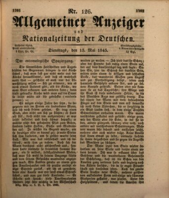 Allgemeiner Anzeiger und Nationalzeitung der Deutschen (Allgemeiner Anzeiger der Deutschen) Dienstag 13. Mai 1845