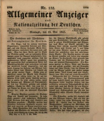 Allgemeiner Anzeiger und Nationalzeitung der Deutschen (Allgemeiner Anzeiger der Deutschen) Montag 19. Mai 1845