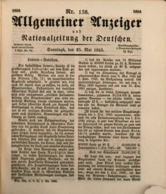 Allgemeiner Anzeiger und Nationalzeitung der Deutschen (Allgemeiner Anzeiger der Deutschen) Sonntag 25. Mai 1845