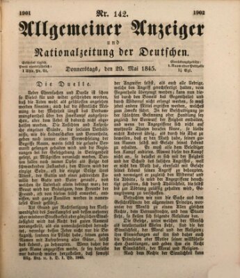 Allgemeiner Anzeiger und Nationalzeitung der Deutschen (Allgemeiner Anzeiger der Deutschen) Donnerstag 29. Mai 1845