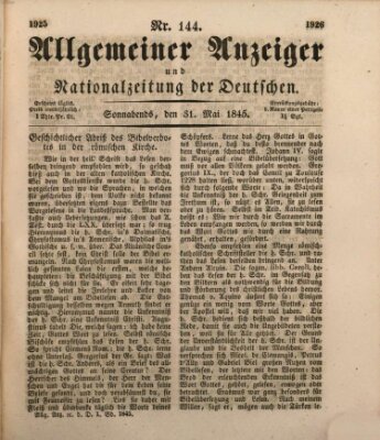 Allgemeiner Anzeiger und Nationalzeitung der Deutschen (Allgemeiner Anzeiger der Deutschen) Samstag 31. Mai 1845