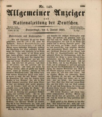 Allgemeiner Anzeiger und Nationalzeitung der Deutschen (Allgemeiner Anzeiger der Deutschen) Donnerstag 5. Juni 1845