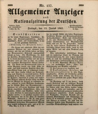 Allgemeiner Anzeiger und Nationalzeitung der Deutschen (Allgemeiner Anzeiger der Deutschen) Freitag 13. Juni 1845