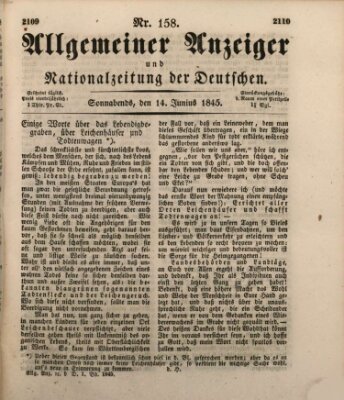 Allgemeiner Anzeiger und Nationalzeitung der Deutschen (Allgemeiner Anzeiger der Deutschen) Samstag 14. Juni 1845