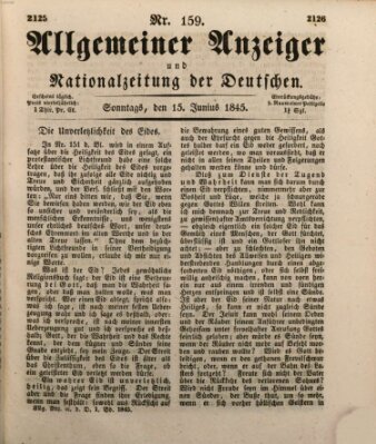 Allgemeiner Anzeiger und Nationalzeitung der Deutschen (Allgemeiner Anzeiger der Deutschen) Sonntag 15. Juni 1845