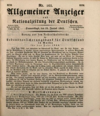 Allgemeiner Anzeiger und Nationalzeitung der Deutschen (Allgemeiner Anzeiger der Deutschen) Donnerstag 19. Juni 1845